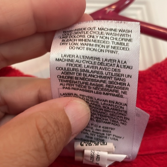 Youth L (18-20) Adidas hooded sweatshirt red/black graphic Kangaroo pouch/pocket - Picture 7 of 8